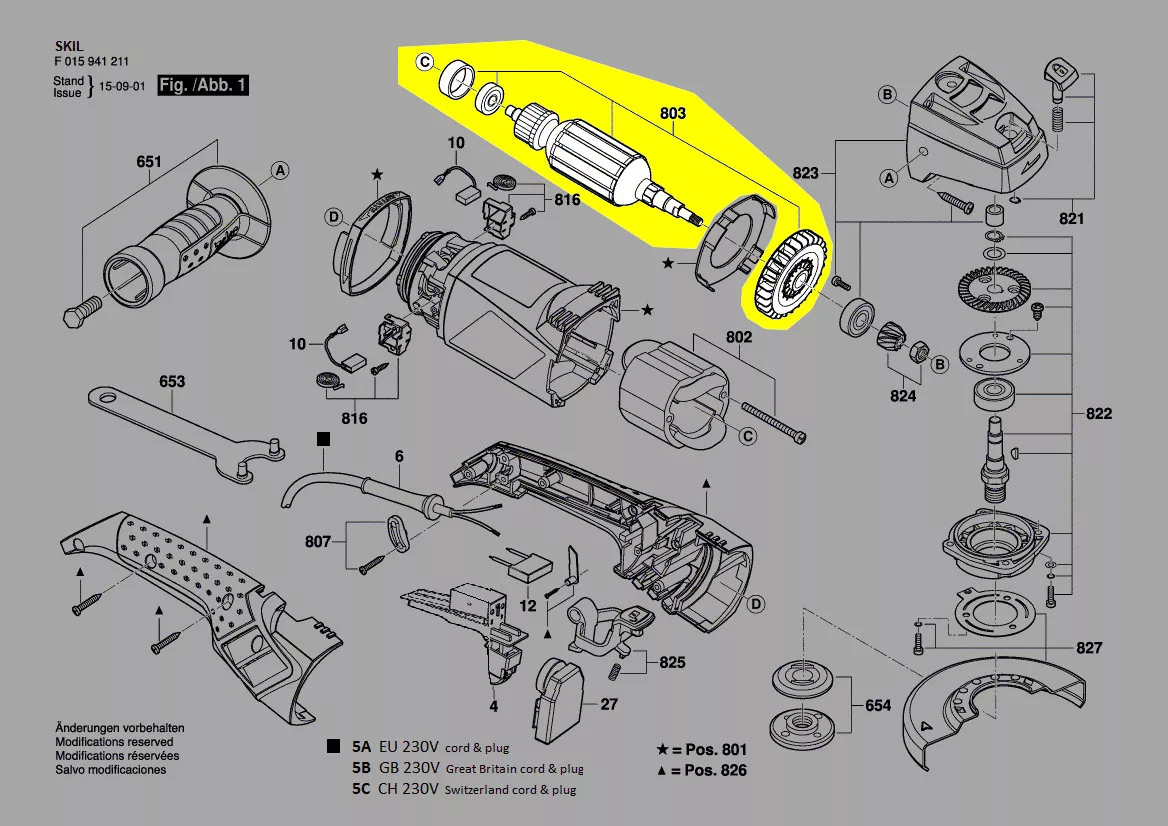 Induit réf. 2610Z07774 Skil